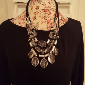 Beautiful Silver and Crystal Beaded Necklace